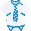 Kép 1/4 - Body nyomtatott mintával New Baby türkiz nyakkendővel