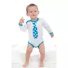 Kép 4/4 - Body nyomtatott mintával New Baby türkiz nyakkendővel