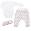 Kép 1/6 - 3-részes pamut együttes New Baby Kiddy fehér-rózsaszín