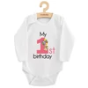 Kép 2/2 - Baba body nyomtatással New Baby My first birthday pink