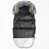 Kép 1/4 - Luxus lábzsák szőrmével Shine New Baby fekete ezüst szín