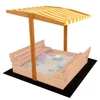 Kép 1/7 - Tető a gyermek fa homokozóhoz Baby Mix 120x120 cm sárga-fehér