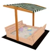 Kép 1/6 - Tető a gyermek fa homokozóhoz Baby Mix 120x120 cm zöld-fehér