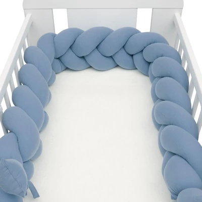 Védő fonott rácsvédő kiságyba muszlin New Baby kék