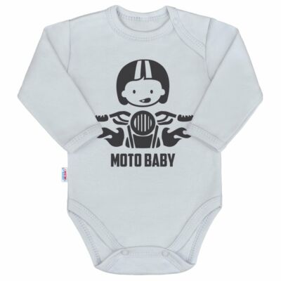 Body nyomtatott mintával New Baby Moto baby szürke