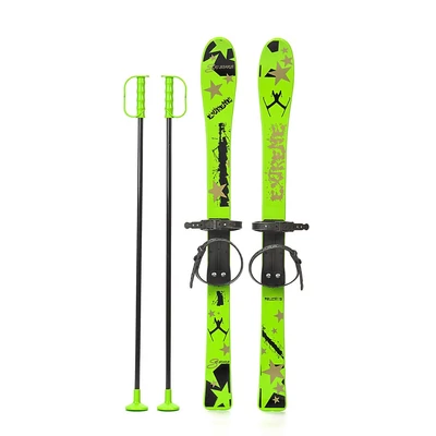 Gyermek sílécek kötéssel és botokkal Baby Mix 90 cm zöld