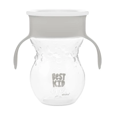 Akuku Tanulópohár szilikon itatócsőrrel, 360°-os