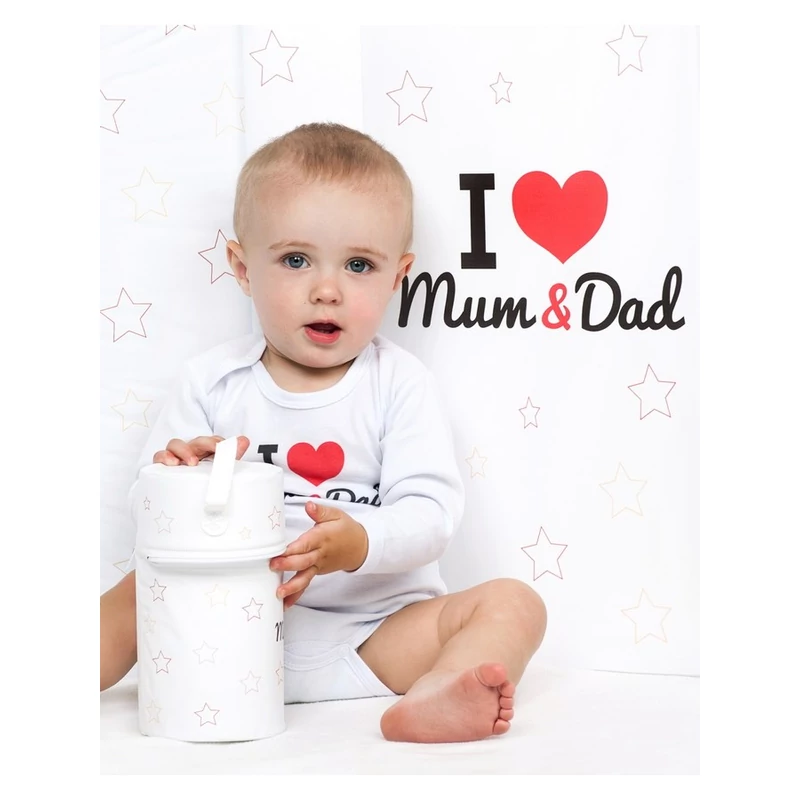 Body nyomott mintával New Baby I Love Mum and Dad