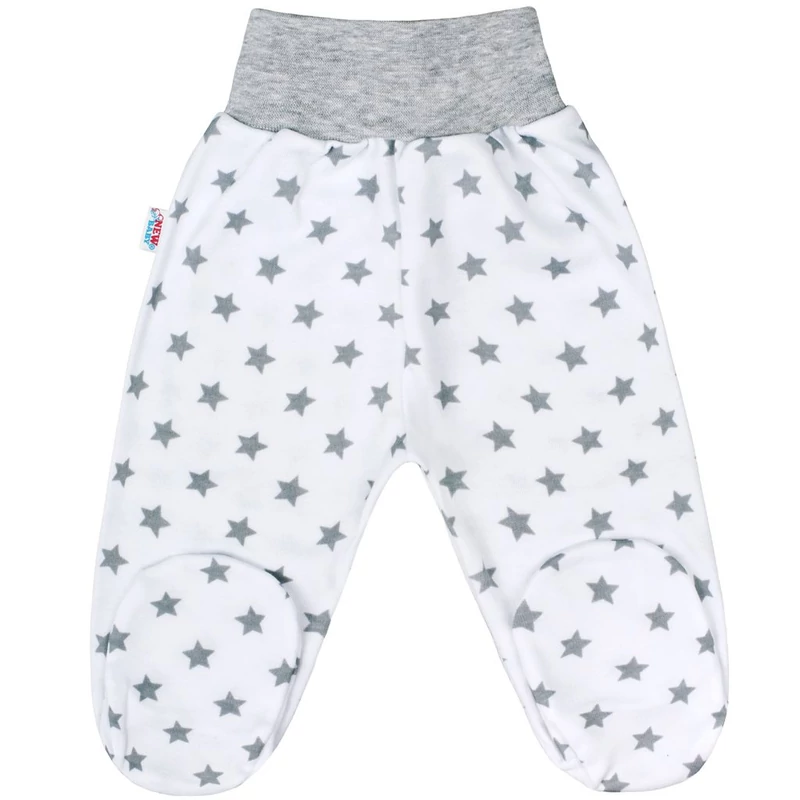 Baba lábfejes nadrág New Baby Classic II szürke csillagokkal
