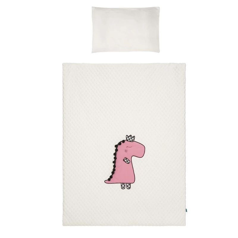 3-részes ágyneműgarnitúra Belisima Dino 3D 100x135 krémszínű-rózsaszín