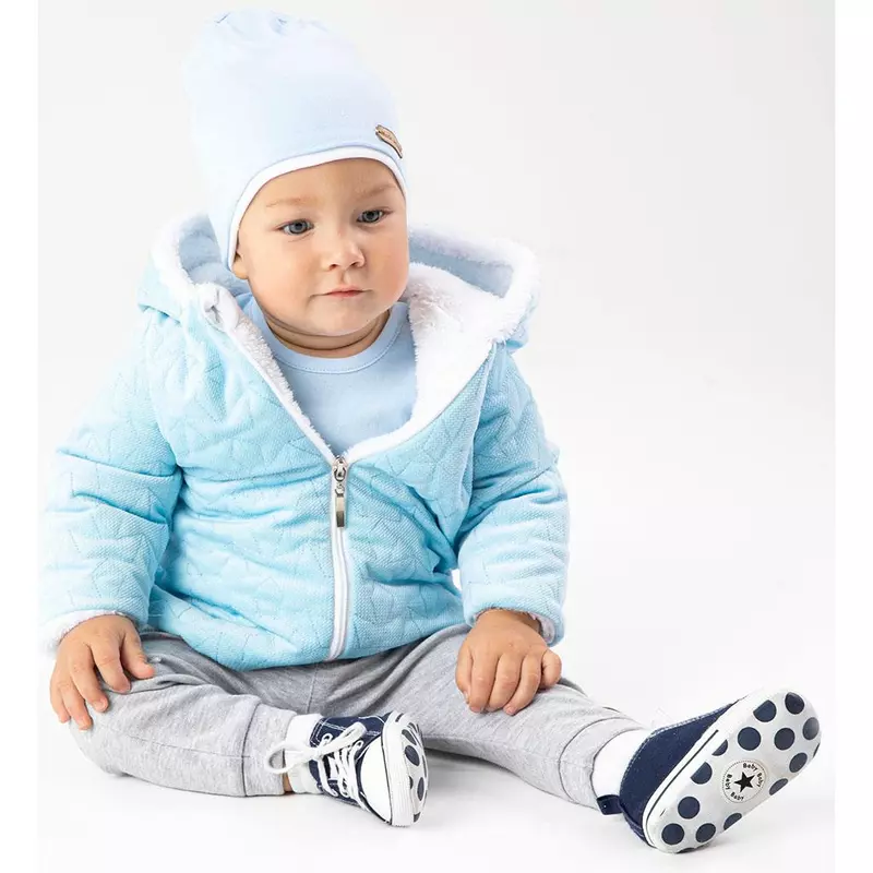 Téli baba kabát sapkával Nicol Kids Winter kék