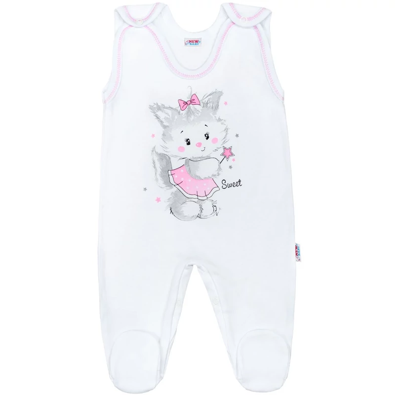 4 részes szett New Baby cica fehér-rózsaszín
