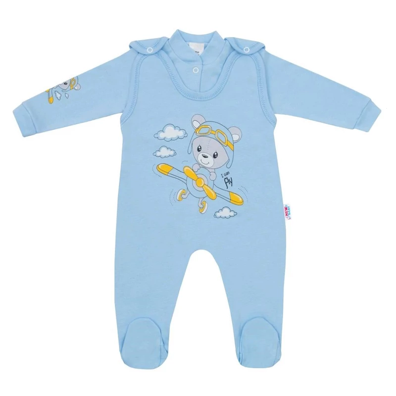 2-részes baba együttes New Baby Teddy pilot kék