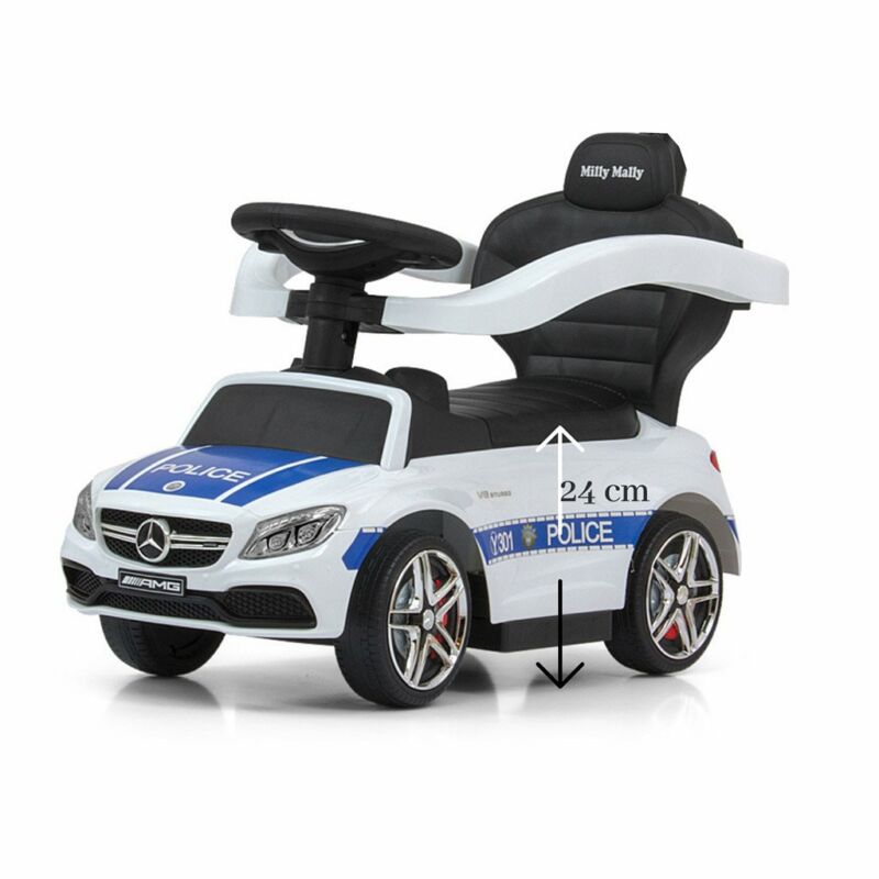 Bébitaxi tolókarral Mercedes Benz AMG C63 Coupe Milly Mally Police