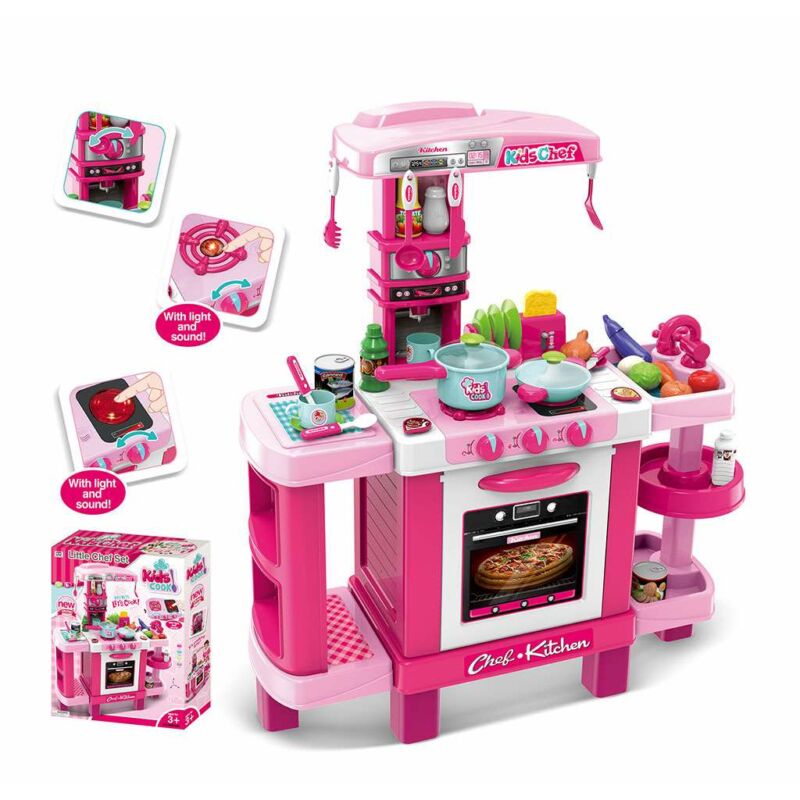 Baby Mix játékkonyha kis szakács + kiegészítők rózsaszín
