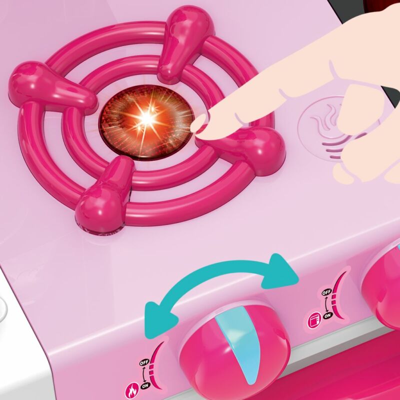 Baby Mix játékkonyha kis szakács + kiegészítők rózsaszín