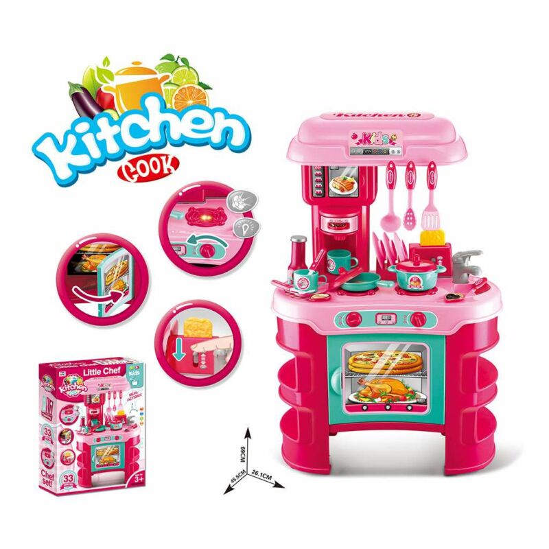 Gyermek konyha Little Chef Baby Mix rózsaszín 32 db