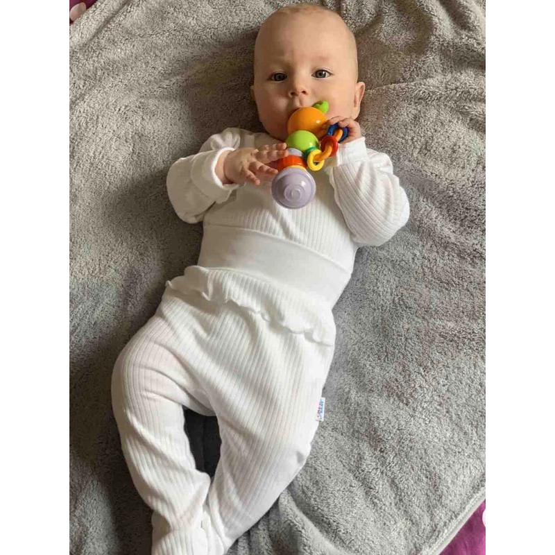 2-részes baba együttes New Baby Stripes fehér