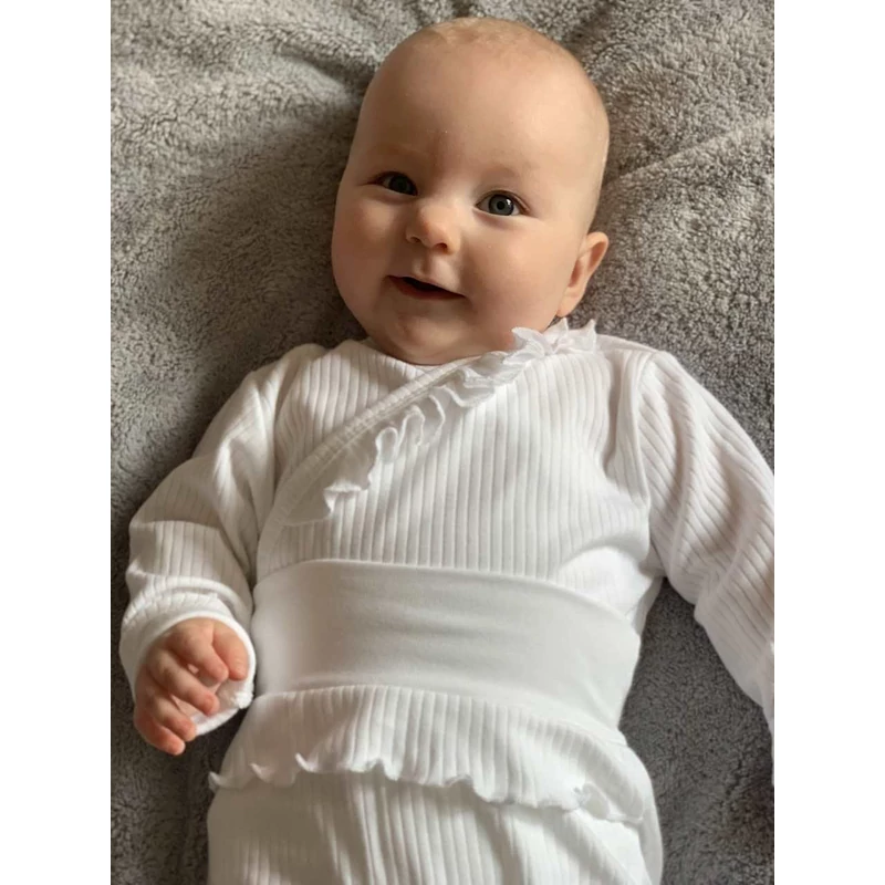 2-részes baba együttes New Baby Stripes fehér