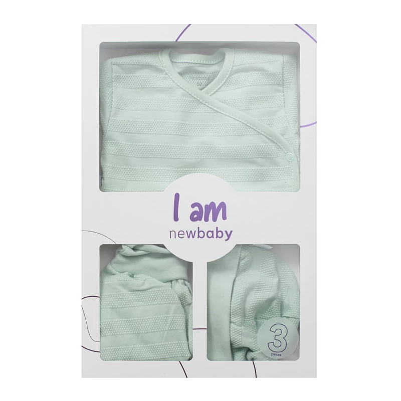 3-részes baba együttes újszülötteknek New Baby I AM menta