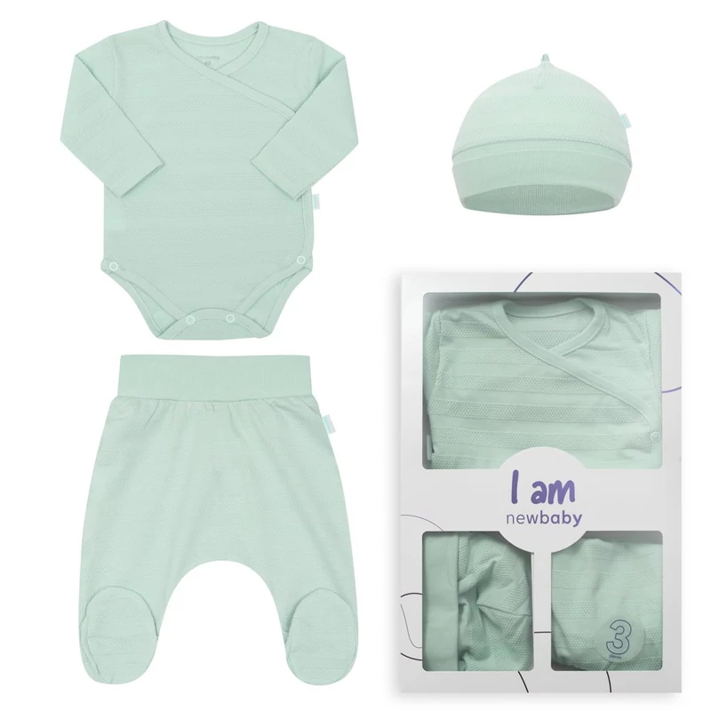 3-részes baba együttes újszülötteknek New Baby I AM menta