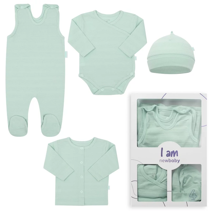 4-részes baba együttes újszülötteknek New Baby I AM menta