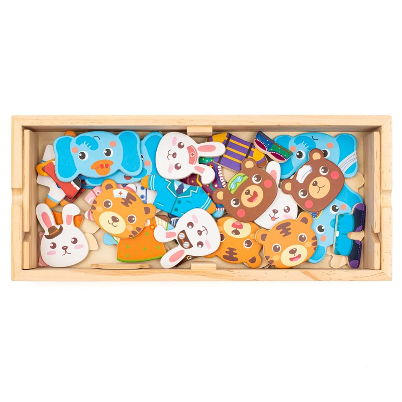 Állatos puzzle dobozban Montessori Baby Mix
