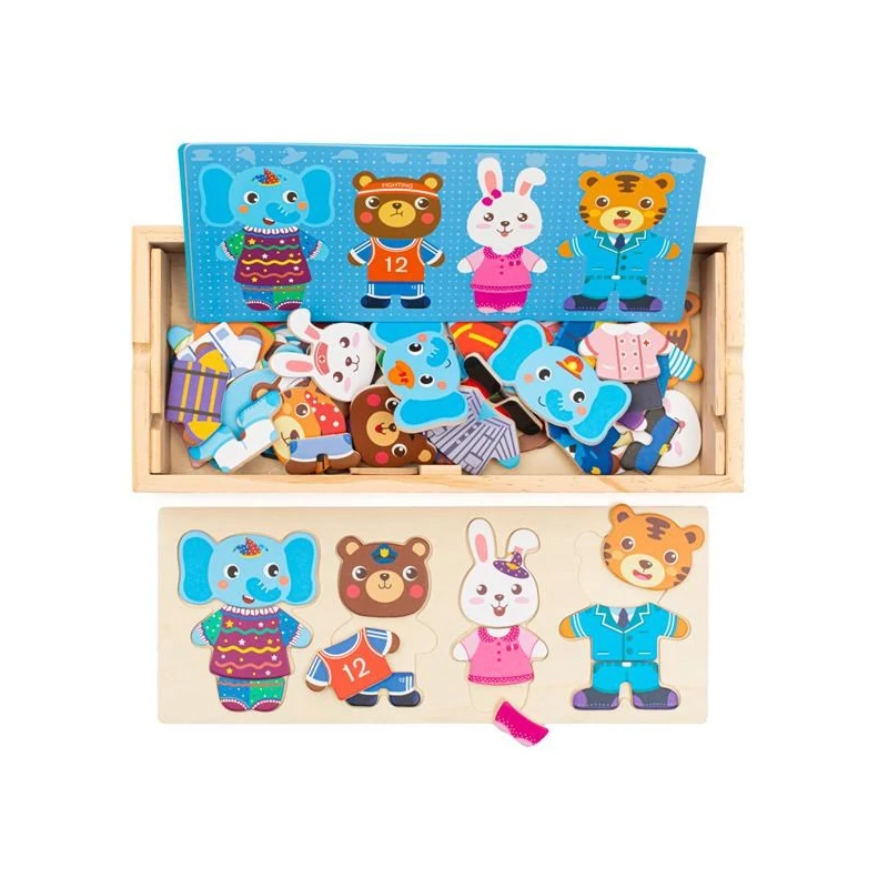 Állatos puzzle dobozban Montessori Baby Mix