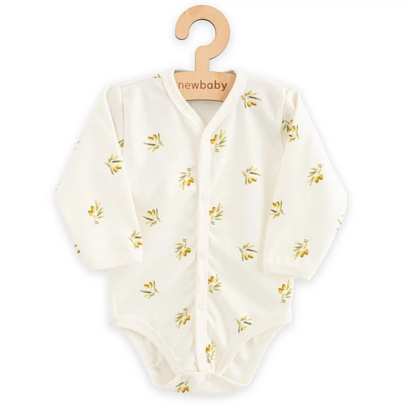 Baba Biopamut hosszú ujjú patentos body New Baby Olives