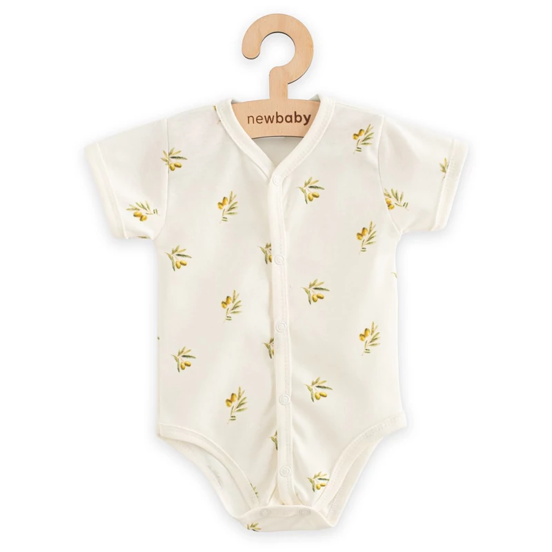Baba Biopamut rövid ujjú patentos body New Baby Olives