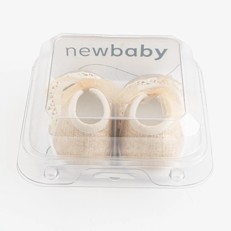 Baba csipke cipő New Baby barna 3-6 h