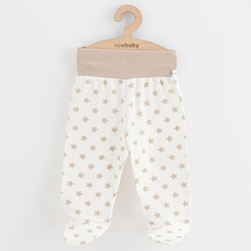 Baba lábfejes nadrág New Baby Classic II csillagokkal bézs