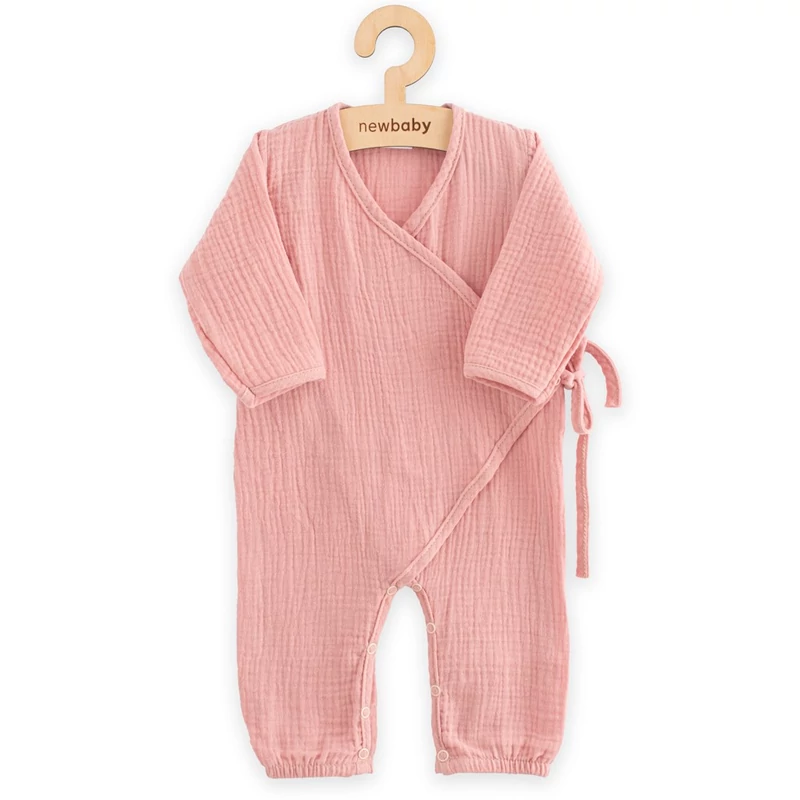 Baba muszlin kezeslábas New Baby pink