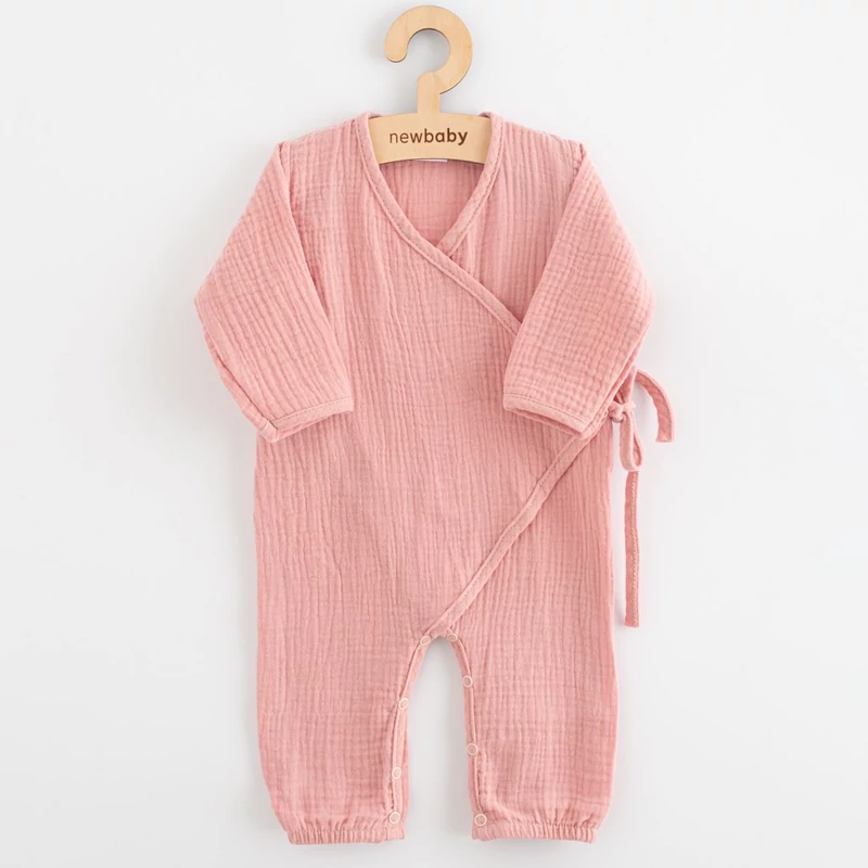 Baba muszlin kezeslábas New Baby pink