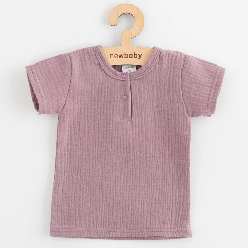 Baba muszlin szett póló és nadrág New Baby lavender