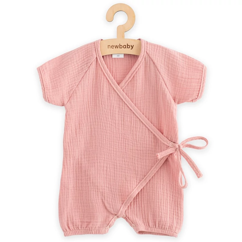 Baba nyári muszlin kezeslábas New Baby pink