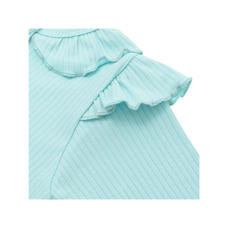 Baba pamut kezeslábas New Baby Stripes jégkék