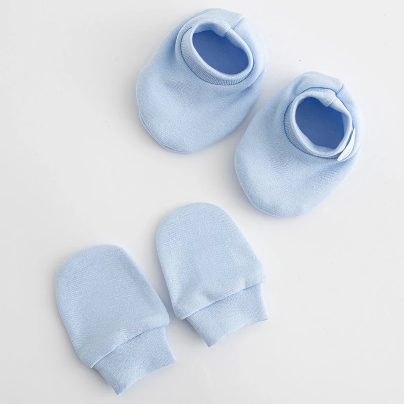 Baba pamut szett-kiscipő és kesztyű New Baby sárga 0-6m