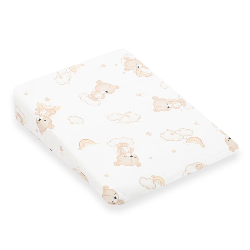 Baba párna huzat - ék alakú New Baby BASIC fehér 30x37 cm bear beige