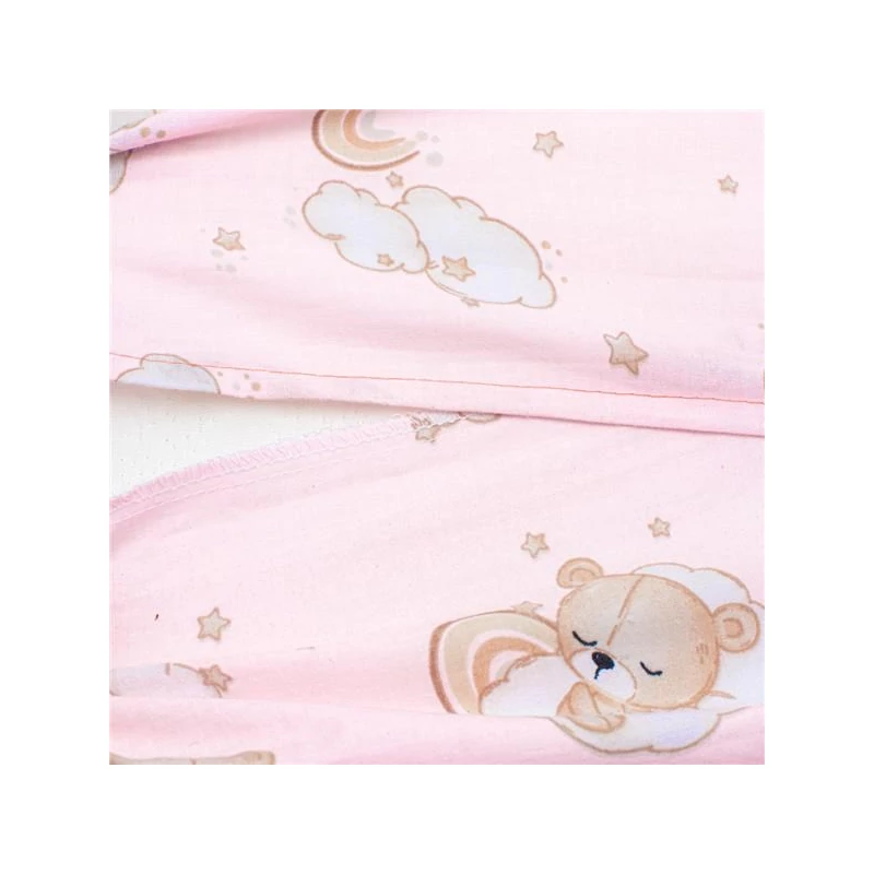 Baba párna - ék alakú New Baby BASIC fehér 30x37 cm bear pink