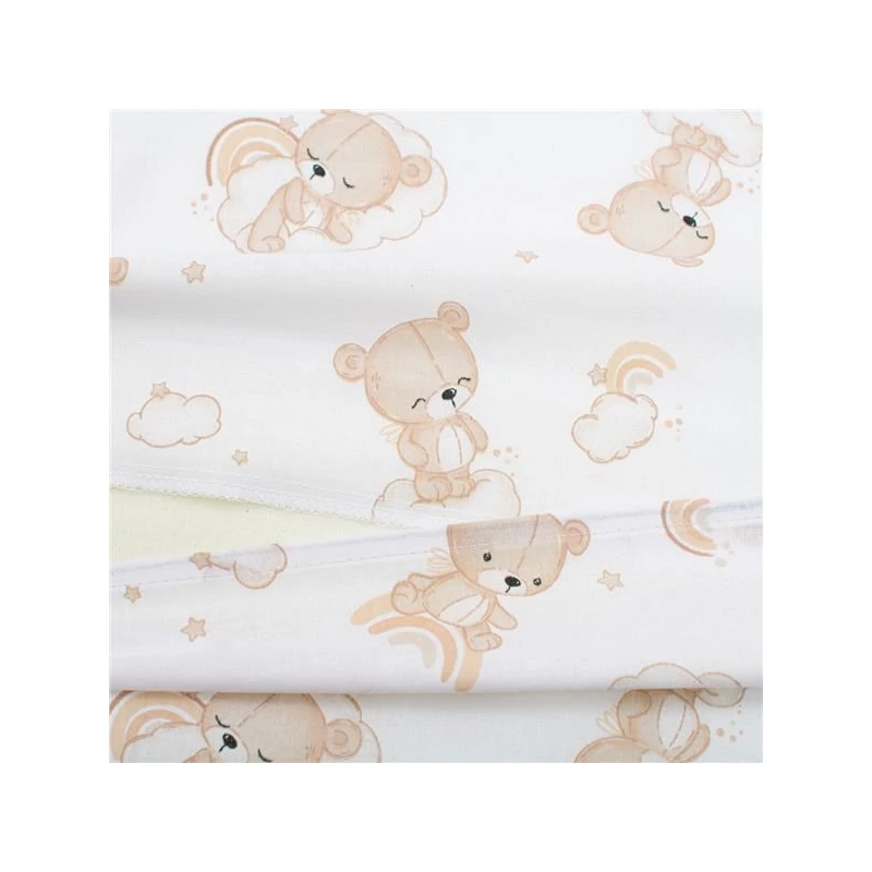 Baba párna - ék alakú New Baby BASIC fehér 59x37cm bear beige