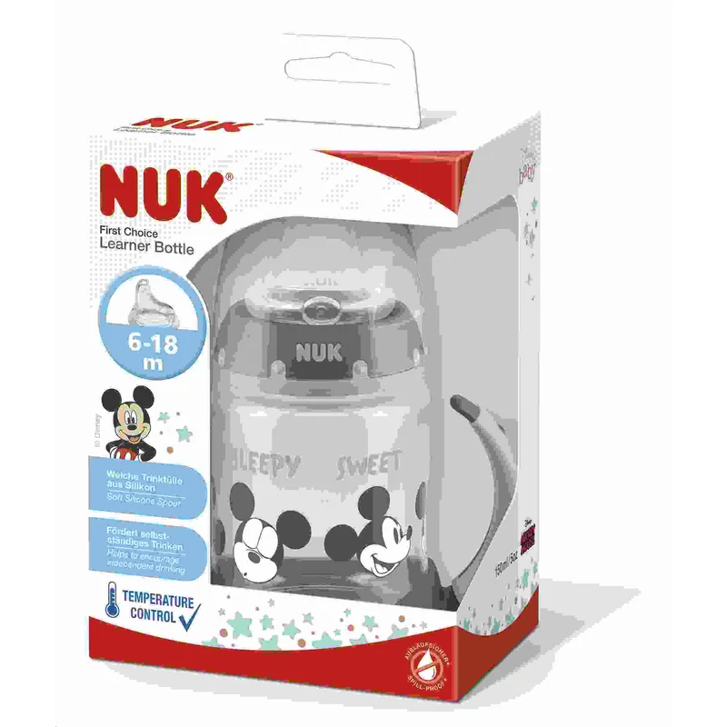 Baba tanuló itatópohár NUK Disney Mickey hőmérséklet jelzővel 150 ml piros