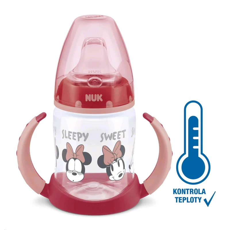 Baba tanuló itatópohár NUK Disney Mickey hőmérséklet jelzővel 150 ml piros