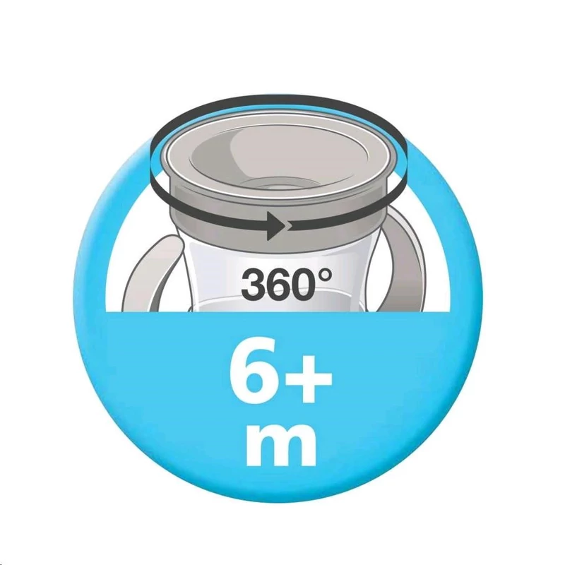 Bájos itató pohár Mini Magic NUK 360° fedéllel világoskék
