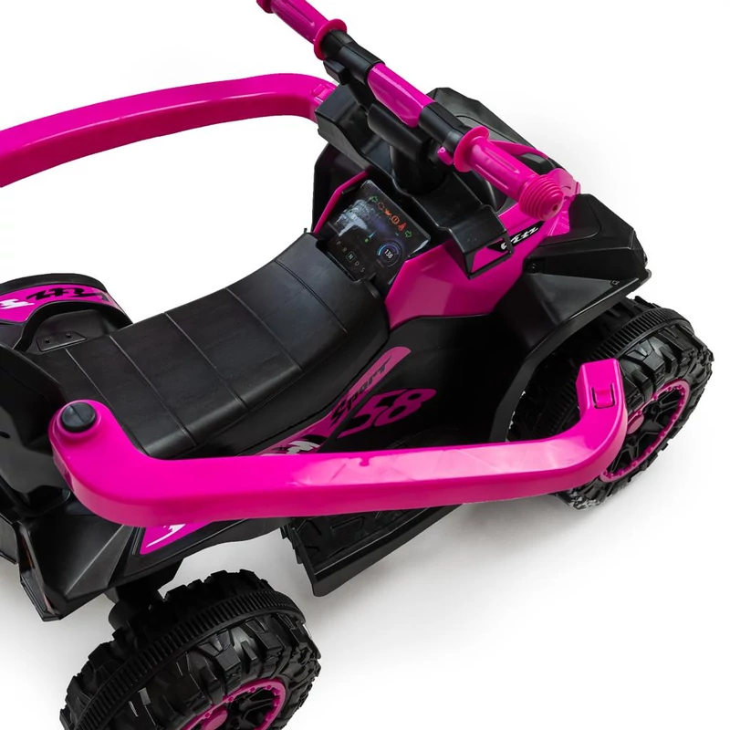 Bébitaxi tolókarral Baby Mix Mega Prime EVA  rózsaszín