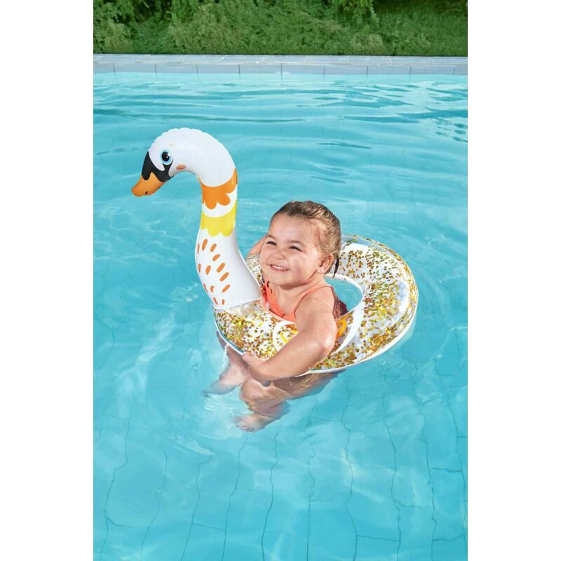 Bestway felfújható gyerek úszógumi csillámokkal 61 cm Hattyú