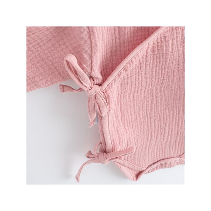 Csecsemő muslin patentos body New Baby Soft dress rózsaszín