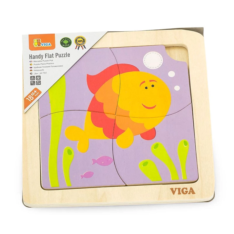 Fa képes kirakó puzzle Viga 4 db Halacska