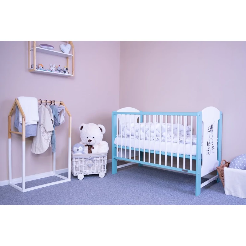 Gyerek kiságy New Baby ELSA standard Zebra fehér-menta