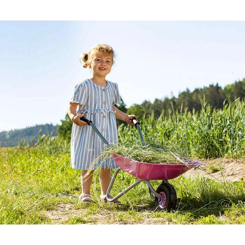 Gyermek kerti talicska fém Milly Mally Rolly Toys rózsaszín